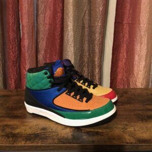 Women's Size 8.5 Nike Air Jordan 2 Retro Rivals Multi-Color Orange Red Blue